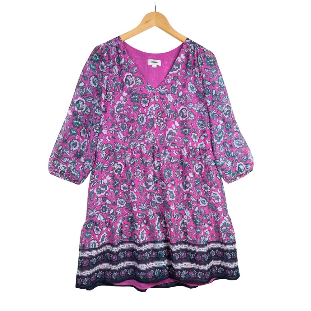 LOFT Outlet Women's Floral Print Dress Size Medium Purple Pink